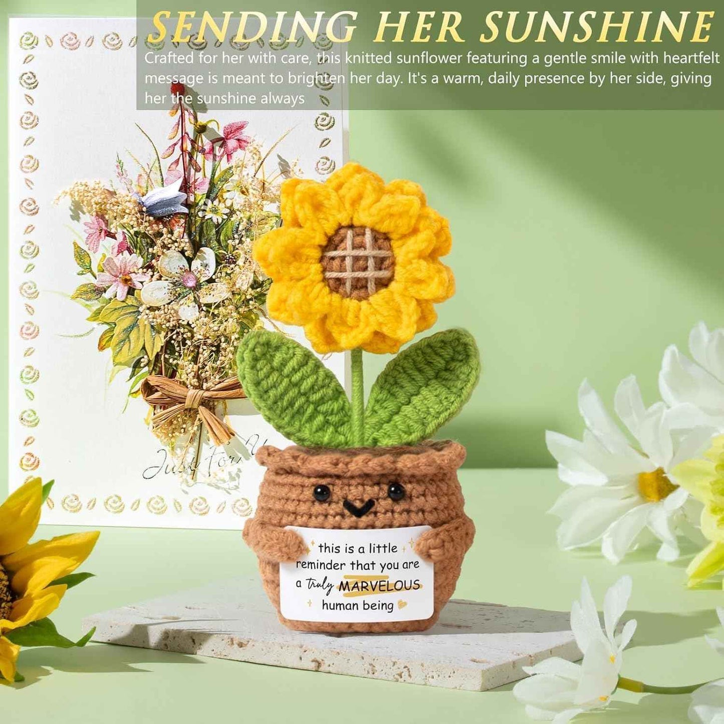 Birthday Gifts for Women Self Care Get Well Soon Gift Baskets, Spa Care Package Thinking of You Gift Set, Sympathy Inspirational Sunflower Valentines Day Gifts for Her Women Mom Friends Sister Wife