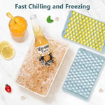 Mini Ice Cube Trays for Freezer with Lid - Chilling Drinks Coffee Juice (2 Pack/0.55In - Blue)
