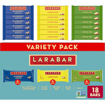 larabar fruit & nut bars 18 count variety pack, blueberry muffin lemon apple pie, vegan gluten free dairy free