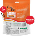 goodnfun triple flavor 7 inch rolls for dogs, 6 count, beef hide and chicken