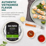 White Rice Paper Wrappers, 34 Sheets, Non-GMO, Gluten-Free, Low Carb, Vietnamese Rice Wraps