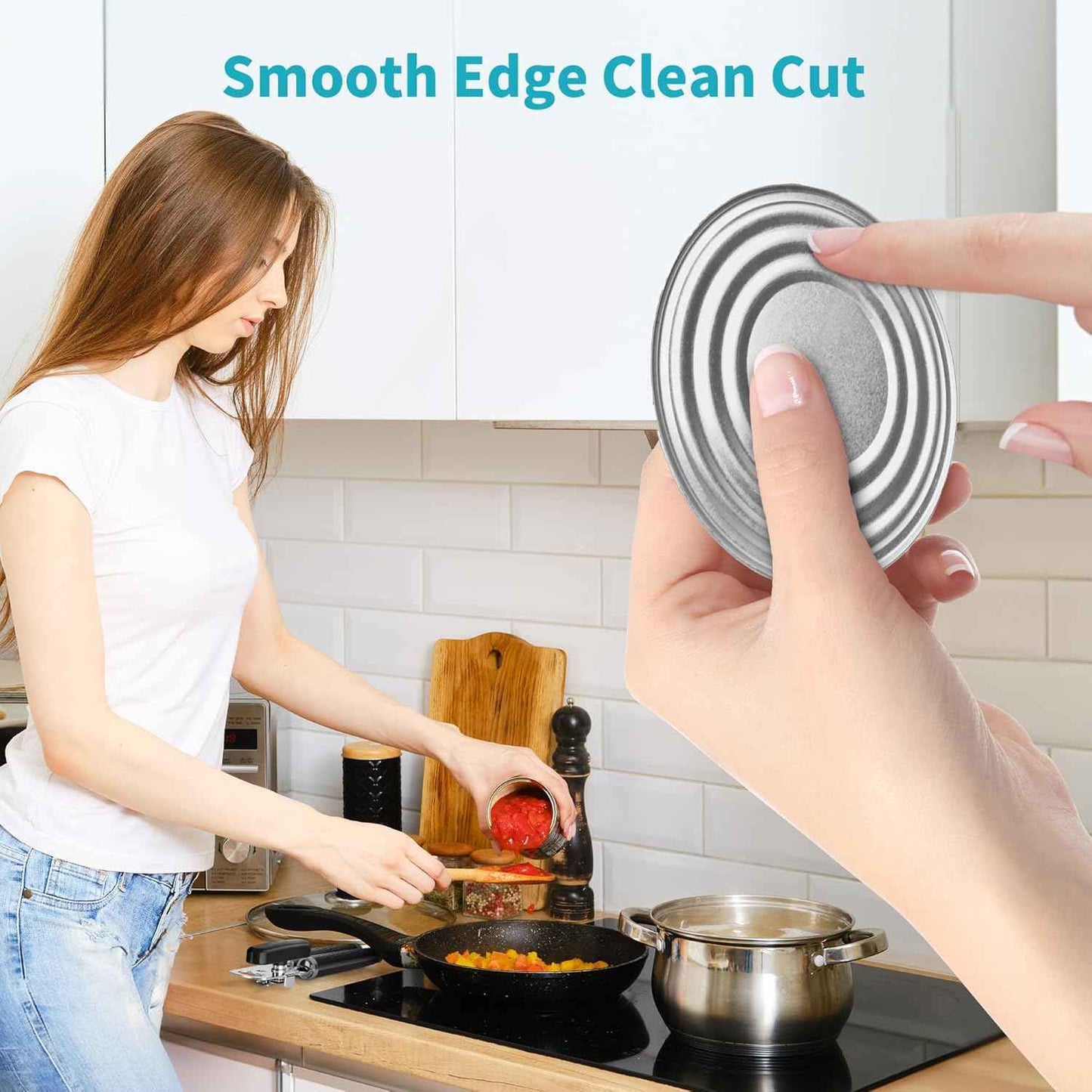 Heavy Duty Stainless Steel Manual Can Opener with Soft Touch Handle and Rust Proof Design