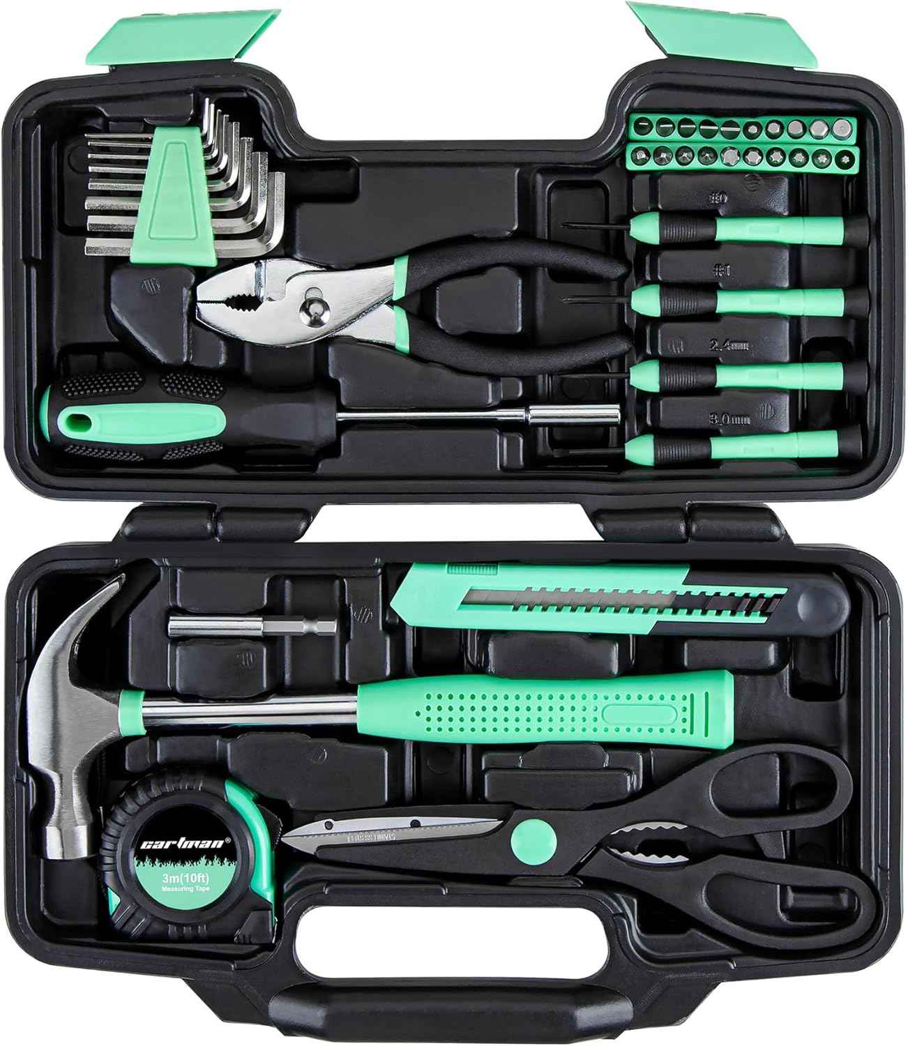 CARTMAN 39 Piece Tool Set General Household Hand Kit with Plastic Toolbox Storage Case Orange