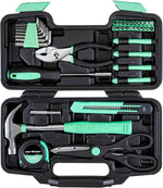 CARTMAN 39 Piece Tool Set General Household Hand Kit with Plastic Toolbox Storage Case Orange