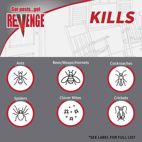 Revenge 10 oz ready-to-use dust treatment for indoor and outdoor pest control, repels ants, bees, roaches, spiders, and more