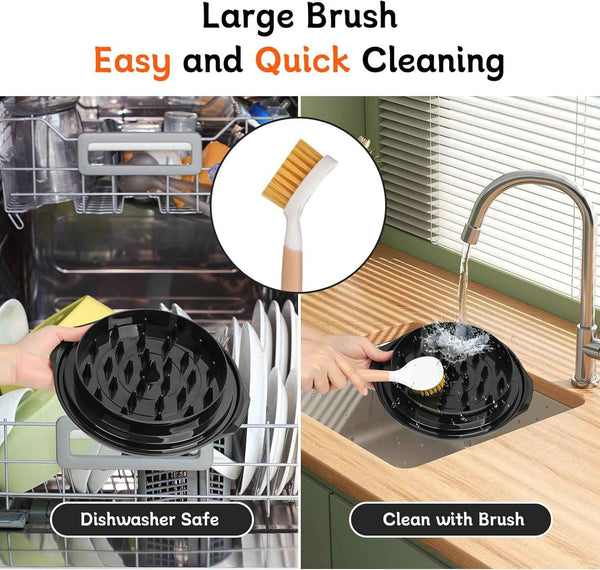 chicken shredder tool twist stable anti-slip bpa free meat shredder with brush black