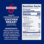 Swanson White Premium Chunk Chicken Breast with Rib Meat in Water, 12.5 oz (Pack of 2) for Salads or Recipes