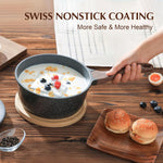 Small Nonstick Saucepan with Lid, Swiss Granite Coating, Stay-cool Handle, Multipurpose Handy Sauce Pot