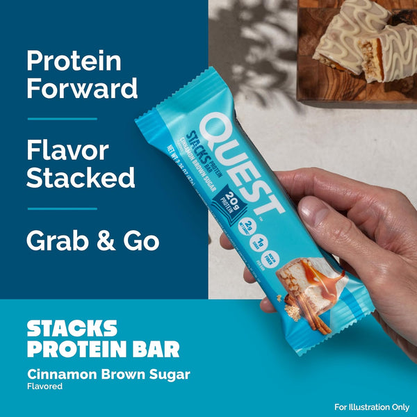 Quest Nutrition Stacks Protein Bars, Cinnamon Brown Sugar, 12 Count