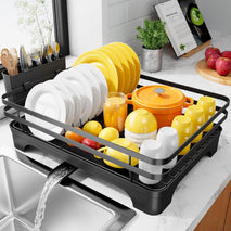 Kitsure Dish Drying Rack for Kitchen Counter with Cutlery Holder