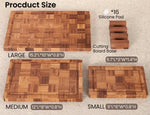 Bamboo cutting boards for kitchen, 3-piece set with juice groove