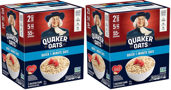 Quaker Quick 1-Minute Oatmeal, Non GMO Project Verified, 2.5 Pound (Pack of 2)