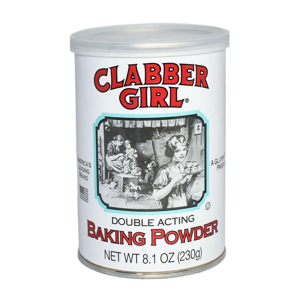 Clabber Girl Double Acting Baking Powder, Gluten-Free, Vegan, 8.1 Oz Can