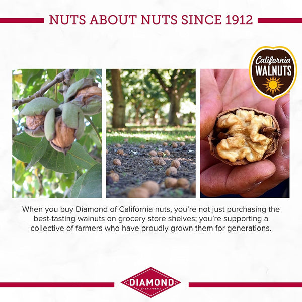 Diamond of California Shelled Walnut Halves and Pieces, 32 oz Raw Walnuts for Baking and Snacking