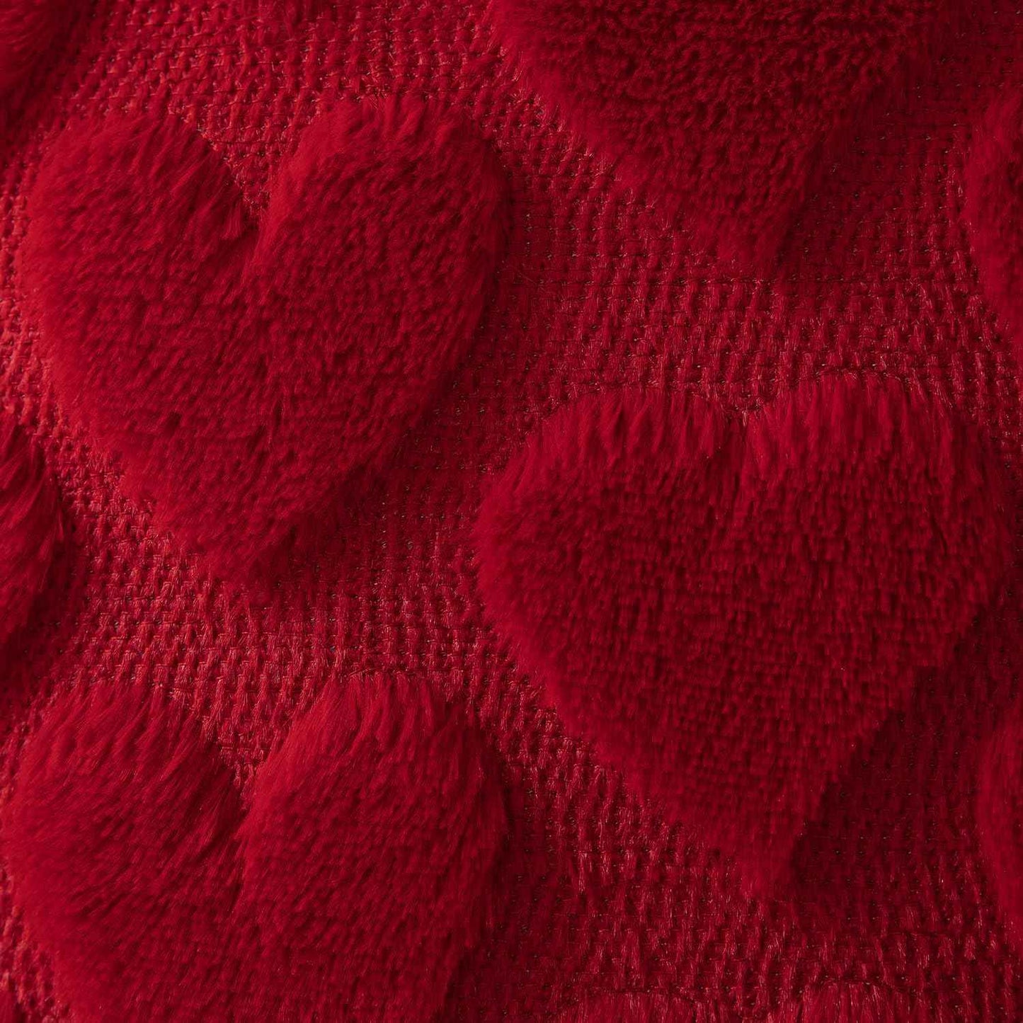 DFXSZ Valentines Pillow Covers 18x18 inch Set of 2 Valentines Day Decoration Red Heart Soft Plush Faux Fur Jacquard Throw Pillows for Bedroom Sofa Holiday Festivals Home Decor PTK017A18