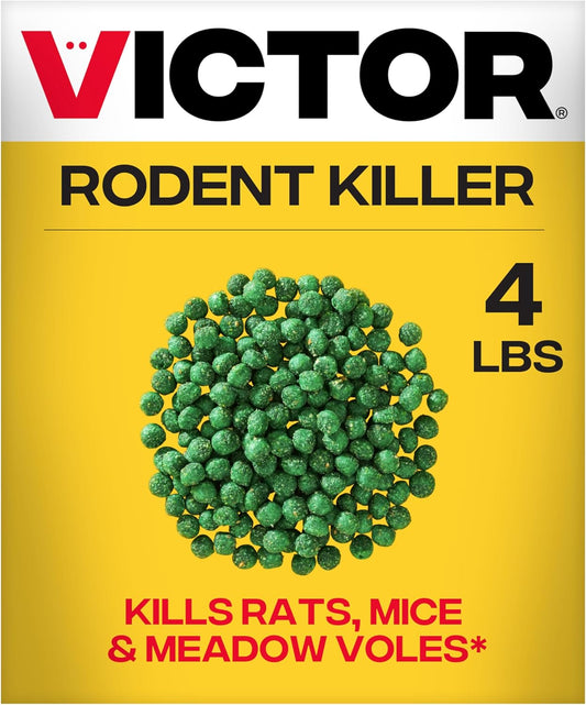Victor Rat Poisoning for Inside & Outside Use - Kills Rats, Mice, Meadow Voles | Mouse Poisoning for Indoor & Outdoor Areas, Ready-to-Use