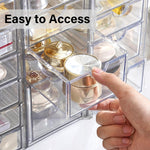 Clear Stackable Acrylic Drawer Makeup Organizer Set of 2