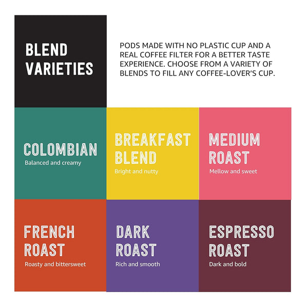 Happy Belly Variety Pack Compostable Coffee Pods for K-Cup Brewer