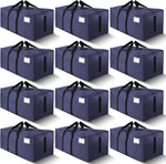 Heavy Duty Moving Bags with Strong Zipper and Handles - 8 Pack - Semi-Transparent