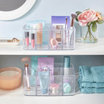 Clear Plastic 5-Compartment Organizer for Makeup and Office Supplies Made in USA