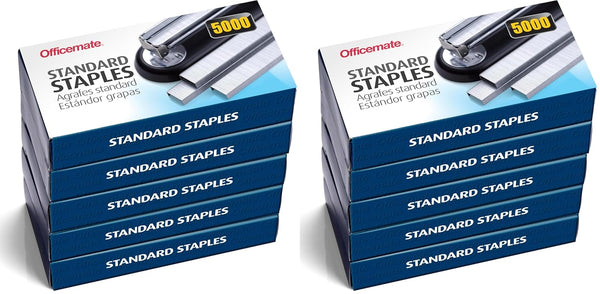 Officemate Standard Staples, 5 Boxes General Purpose Staple, 5000 Staples/Box