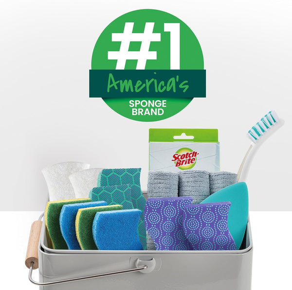 Scotch-Brite Zero Scratch Scrub Sponge, 9 Kitchen Sponges for Cleaning Around the Home, Bathroom & More, Effective + Gentle Dish Scrubber, Best for Nonstick Pots and Pans, Safe on Most Surfaces