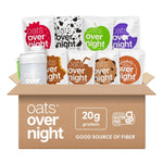 Oats Overnight Party Variety Pack - High Protein, High Fiber Breakfast Protein Shake - Gluten Free Oatmeal, Non GMO Oatmeal - Cookies & Cream, Coconut Cream Pie & More Flavors (8 Pack)