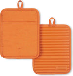 KitchenAid Ribbed Soft Silicone Pot Holder 2-Pack Set, Milkshake Tan, 7"x9"