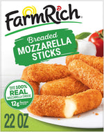 Farm Rich Breaded Mozzarella Cheese Sticks, 22 oz, Frozen Party Appetizer & Snack