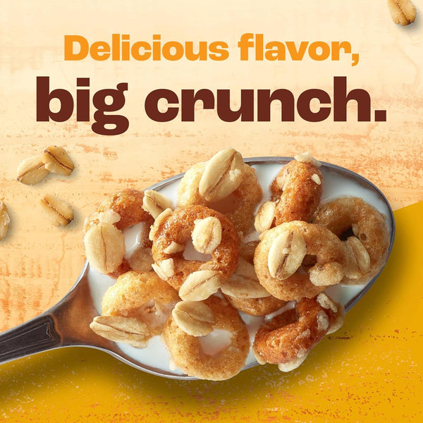 Cheerios Oat Crunch Oats 'N Honey Breakfast Cereal, 24 oz Family Size, Whole Grain, Multigrain
