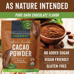 organic unsweetened cacao powder 1 lb rich dark chocolate flavor vegan keto paleo non-gmo gluten-free