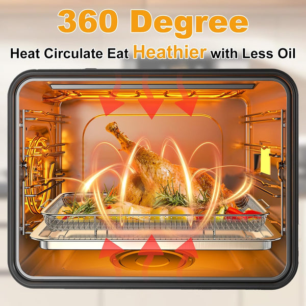 Air Fryer Basket Oven - 2 Set Large Air Fryer Basket and Tray Stainless Steel Oven Air Fryer Rack Pan Accessories for Baking 15.4"x11.2"