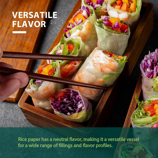 White Rice Paper Wrappers, 34 Sheets, Non-GMO, Gluten-Free, Low Carb, Vietnamese Rice Wraps