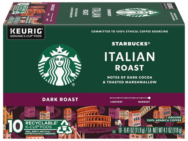 Starbucks Italian Roast Coffee K-Cup Pods, Dark Roast, 100% Arabica, 20 K-Cups