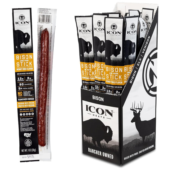 ICON Meats Snack Sticks Sampler, 24 Pack, Assorted Bison, Elk, Venison & Pork