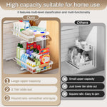 Adjustable Height Under Sink Organizer 2 Pack for Kitchen Bathroom