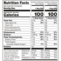 Snyder's of Hanover variety pack pretzels, 20 count, 0.92 oz, non-GMO, peanut-free, individually wrapped snack packs
