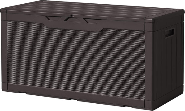 30 gallon resin deck box for outdoor storage and patio furniture