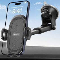 APPS2Car Car Phone Mount with Suction Cup, Universal Windshield Dashboard Holder with Sticky Gel Pad, Compatible with iPhone 17/16/15/14/13, Samsung, Most Smartphones