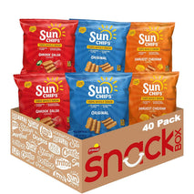 SunChips 100% Whole Grain Chips Variety Pack, 40 1 oz Bags, No Artificial Flavors or Colors