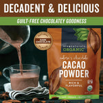 organic unsweetened cacao powder 1 lb rich dark chocolate flavor vegan keto paleo non-gmo gluten-free