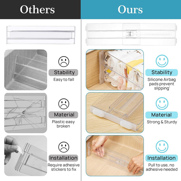 12 Pack Drawer Dividers for Clothes and Storage