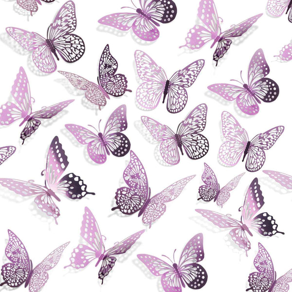 SAOROPEB 3D Butterfly Wall Decor - 48 Pcs, 4 Styles, 3 Sizes, Gold Butterfly Decorations for Birthday & Party Celebrations, Removable Stickers