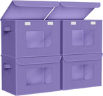 Large Collapsible Stackable Storage Bins with Lids for Home and Office