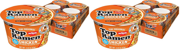 Nissin Top Ramen Chicken Noodle Soup, 3 Ounce, 24 Packets, No Added MSG