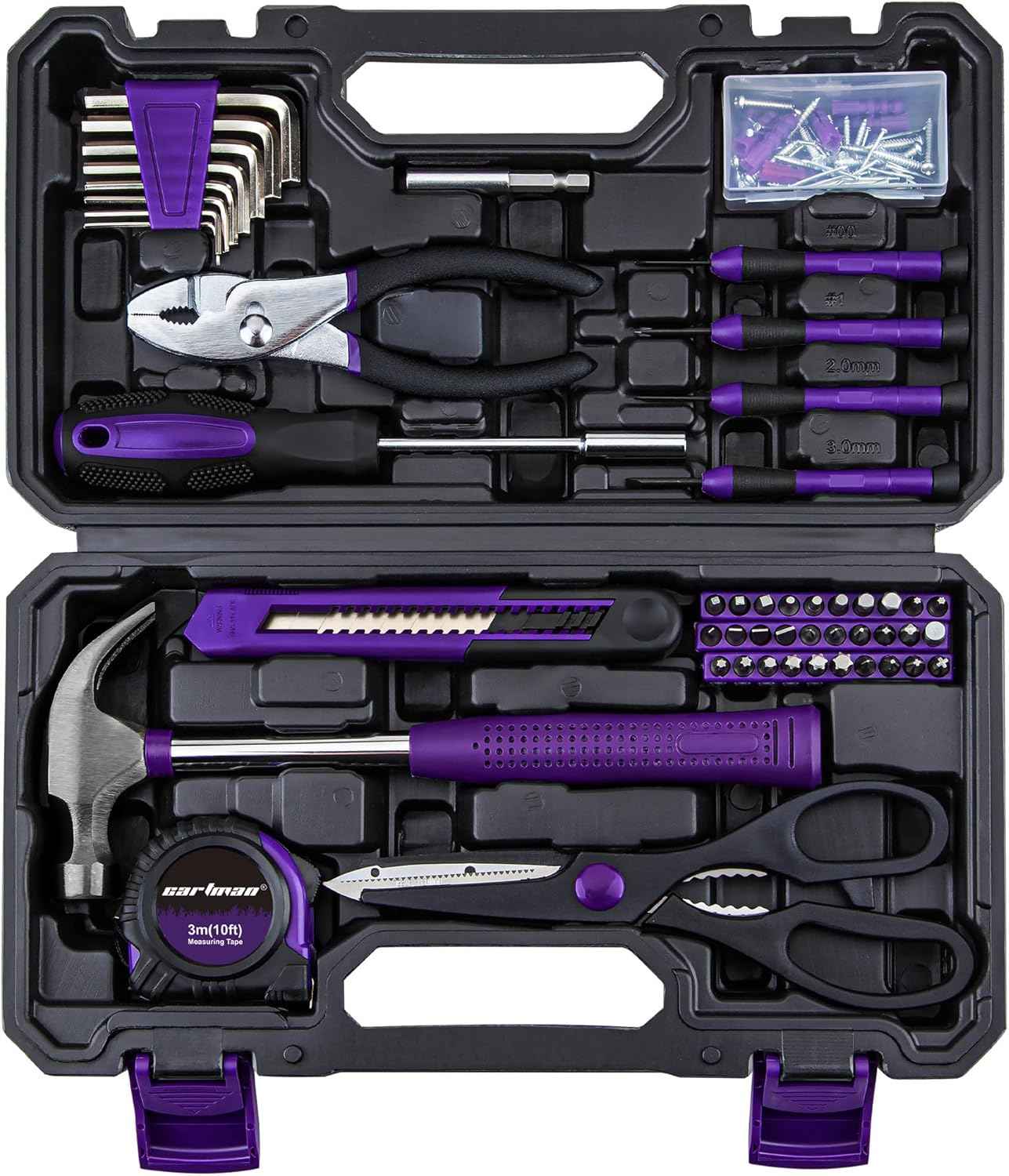 CARTMAN 39 Piece Tool Set General Household Hand Kit with Plastic Toolbox Storage Case Orange