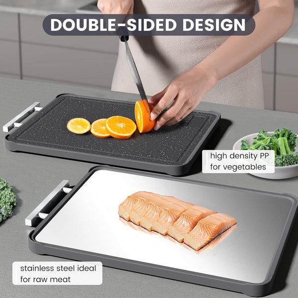304 Stainless Steel Double Sided Cutting Boards for Kitchen