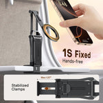OMOTON TP02 360°Rotating for MagSafe Tripod, Aluminum Magnetic Phone Tripod for iPhone 17/16/15 Pro Max Air Women Men, Foldable Cell Phone Stand Fits Vlog, Gym, Travel Accessories Gift for Fathers Day