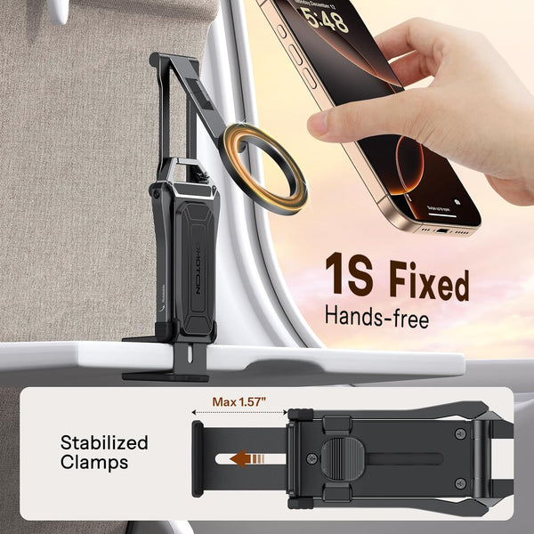 OMOTON TP02 360°Rotating for MagSafe Tripod, Aluminum Magnetic Phone Tripod for iPhone 17/16/15 Pro Max Air Women Men, Foldable Cell Phone Stand Fits Vlog, Gym, Travel Accessories Gift for Fathers Day