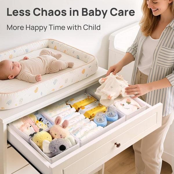 18-pack baby clothes organizer with 3 sizes for closet drawers